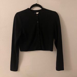 Long Sleeve Button Up Crop Top